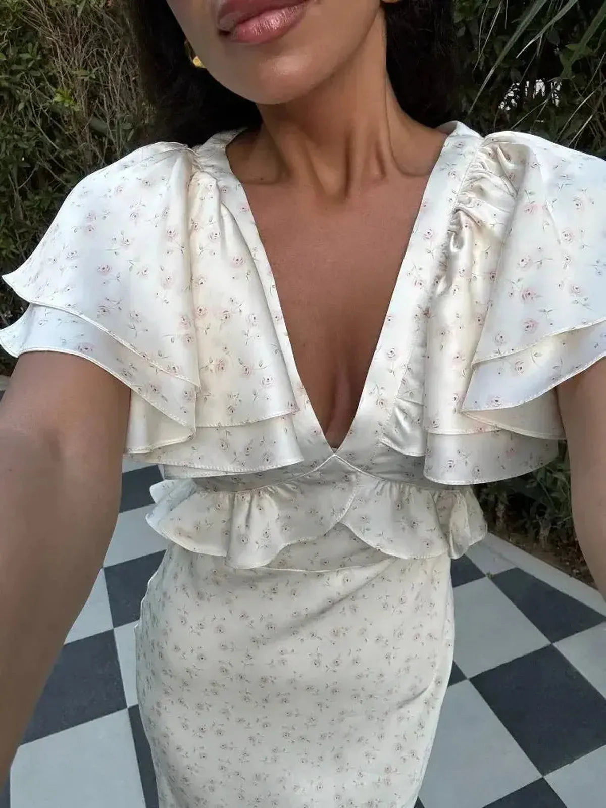 Robe Longue Plissée Imprimée-Saylana