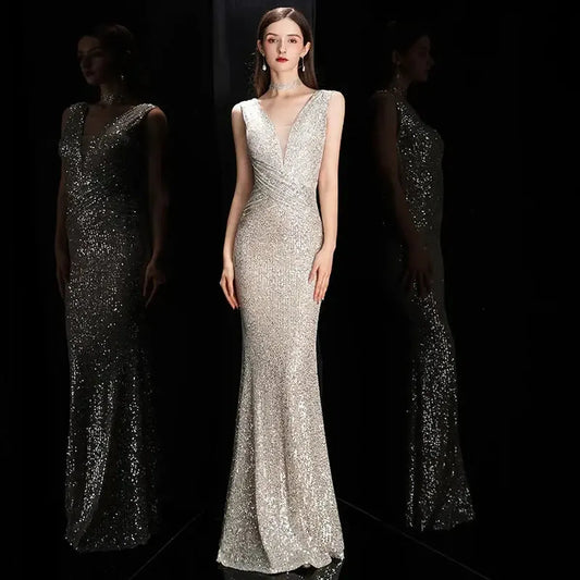 Robe Mermaid Sequins Soirée-Saylana