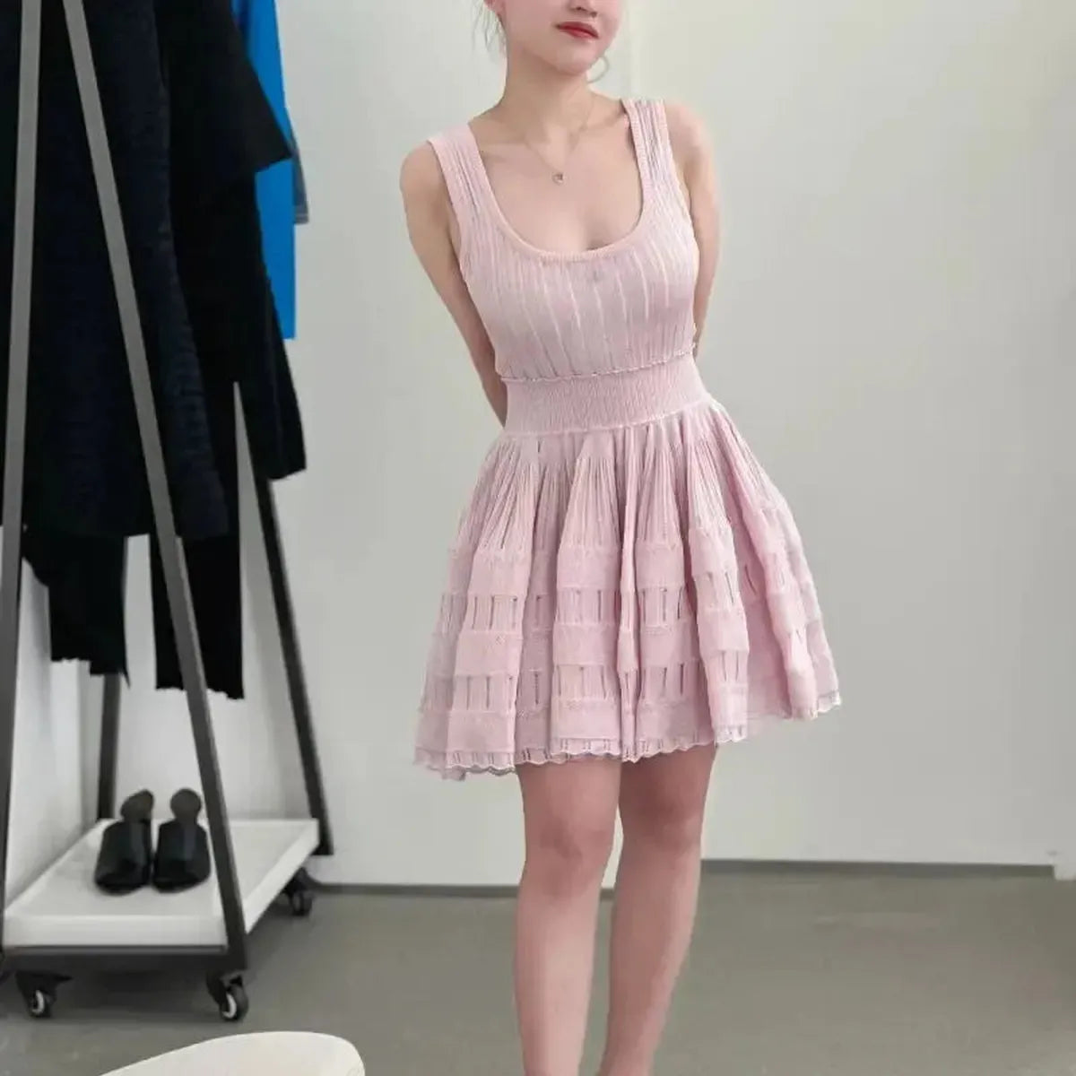 Robe Mini Sans Manches Chic-Saylana