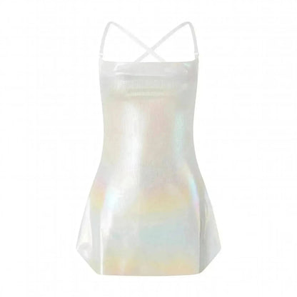 Robe Pailletée Dos Nu à Bretelles Fines - Saylana