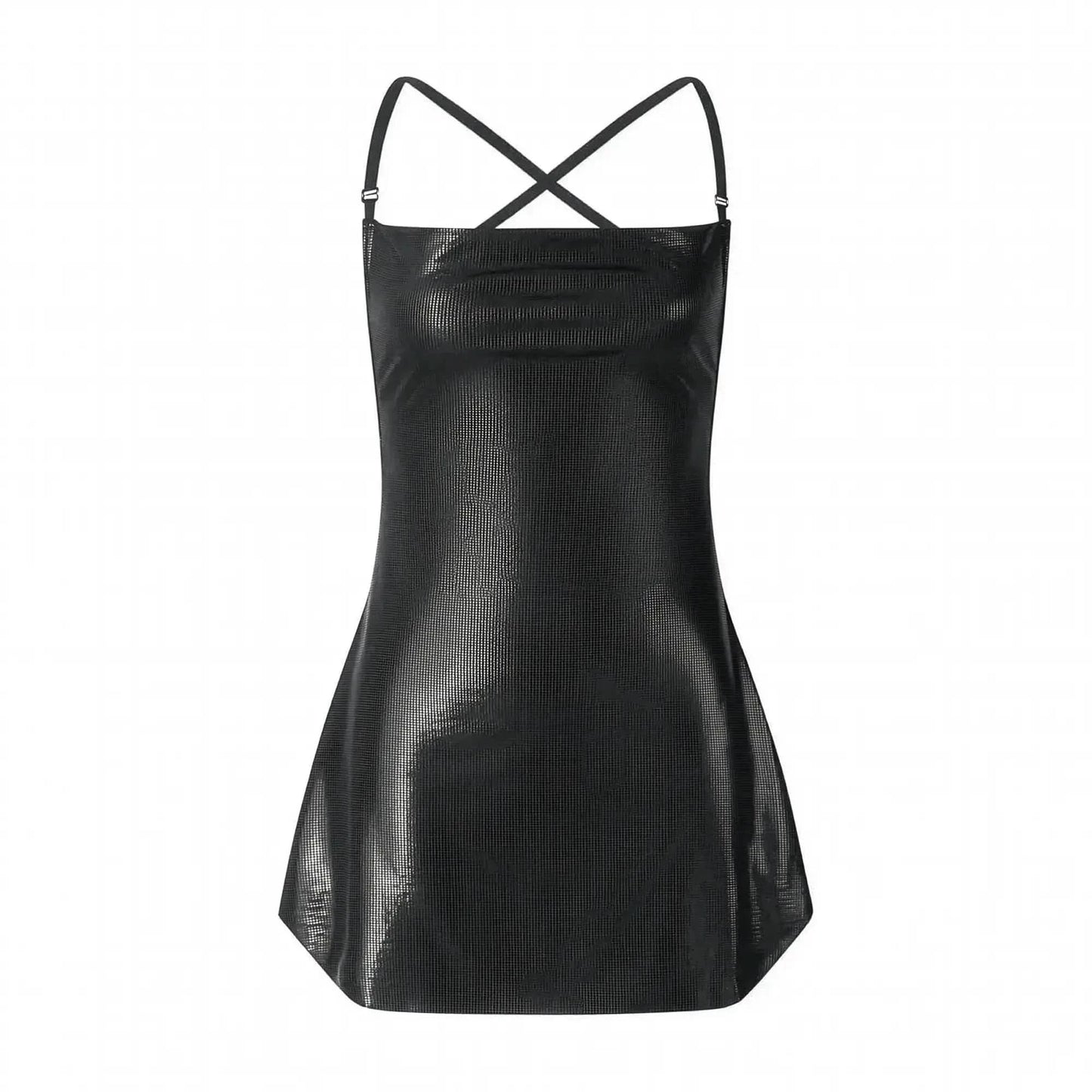 Robe Pailletée Dos Nu à Bretelles Fines - Saylana