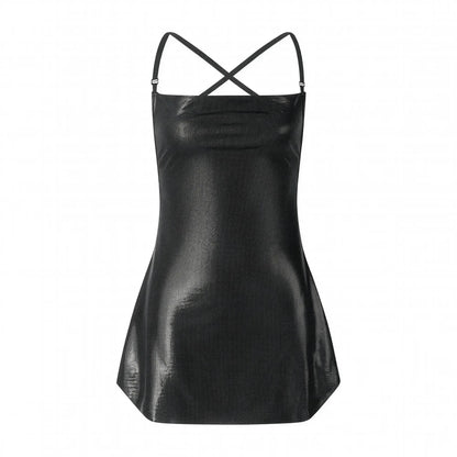 Robe Pailletée Dos Nu à Bretelles Fines - Saylana