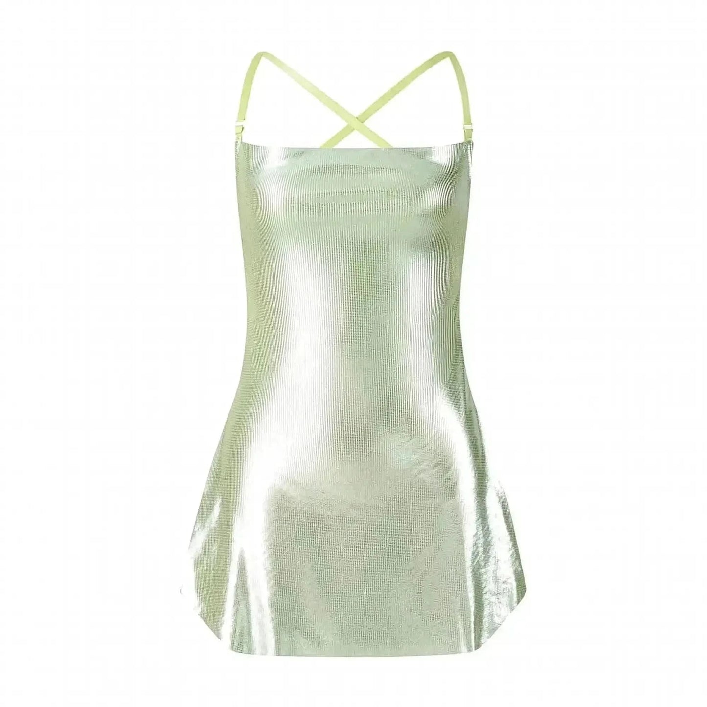 Robe Pailletée Dos Nu à Bretelles Fines - Saylana