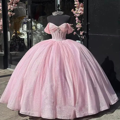 Robe Quinceañera Tulle Scintillant-Saylana