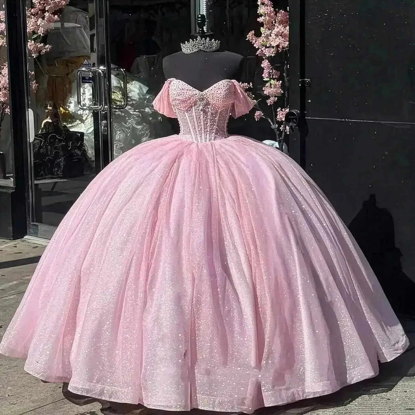 Robe Quinceañera Tulle Scintillant - Saylana