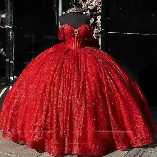 Robe Quinceañera Tulle Scintillant-Saylana