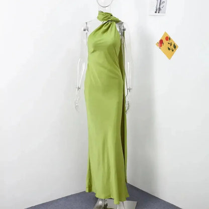 Robe Satinée Dos Nu-Saylana