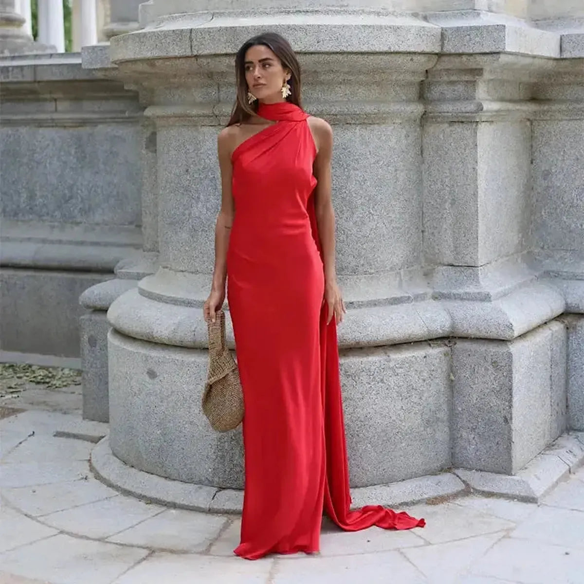Robe Satinée Dos Nu-Saylana