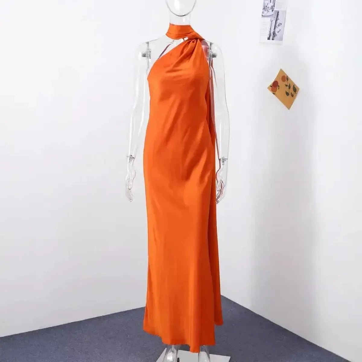 Robe Satinée Dos Nu-Saylana