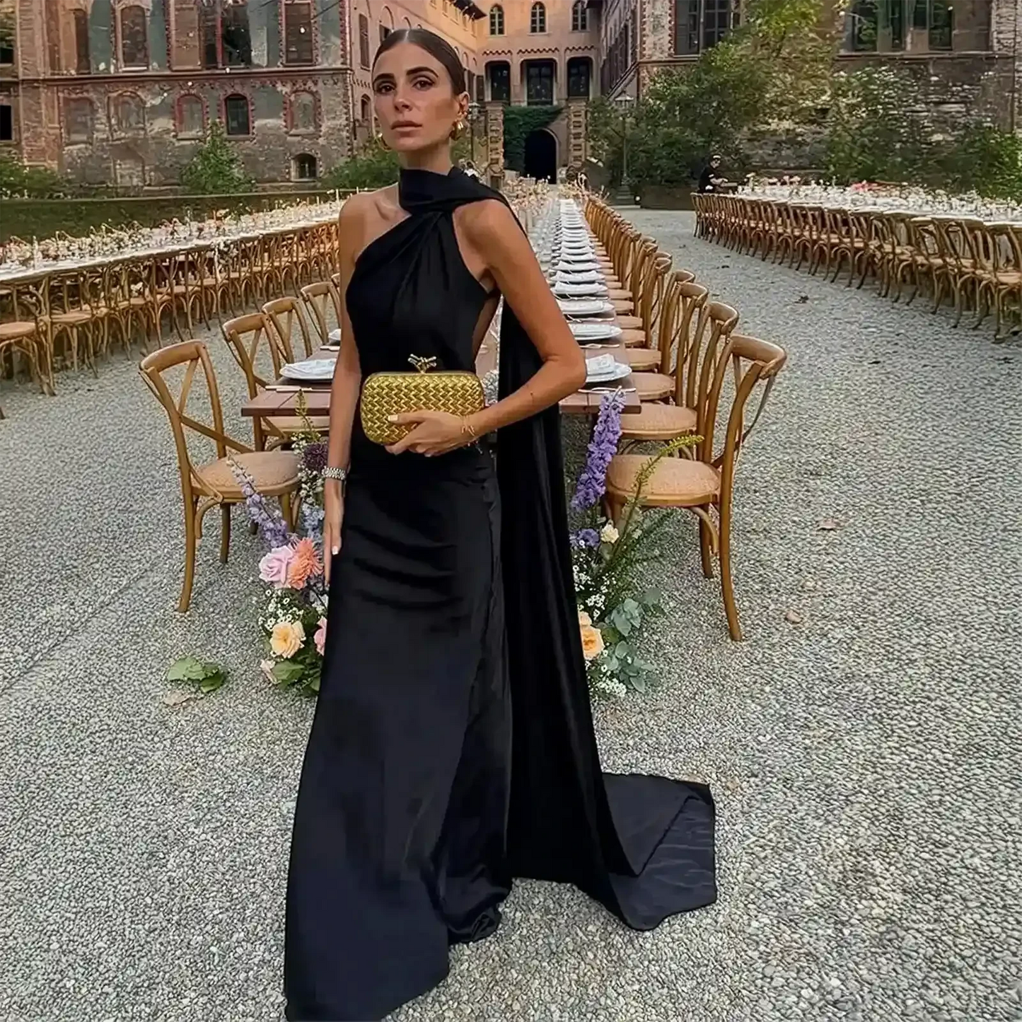 Robe Satinée Dos Nu Saylana