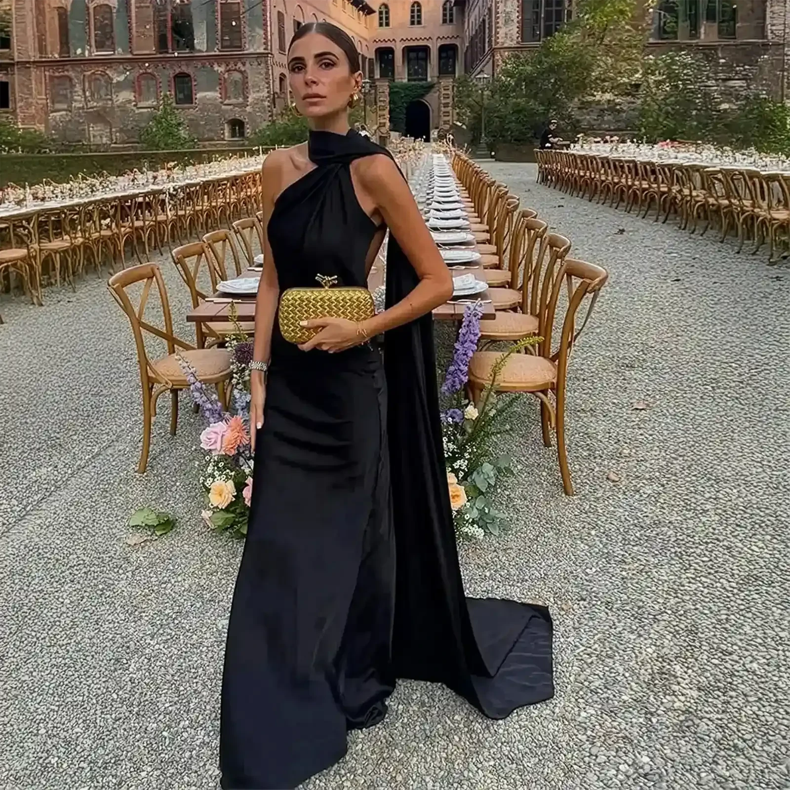 Robe Satinée Dos Nu Saylana