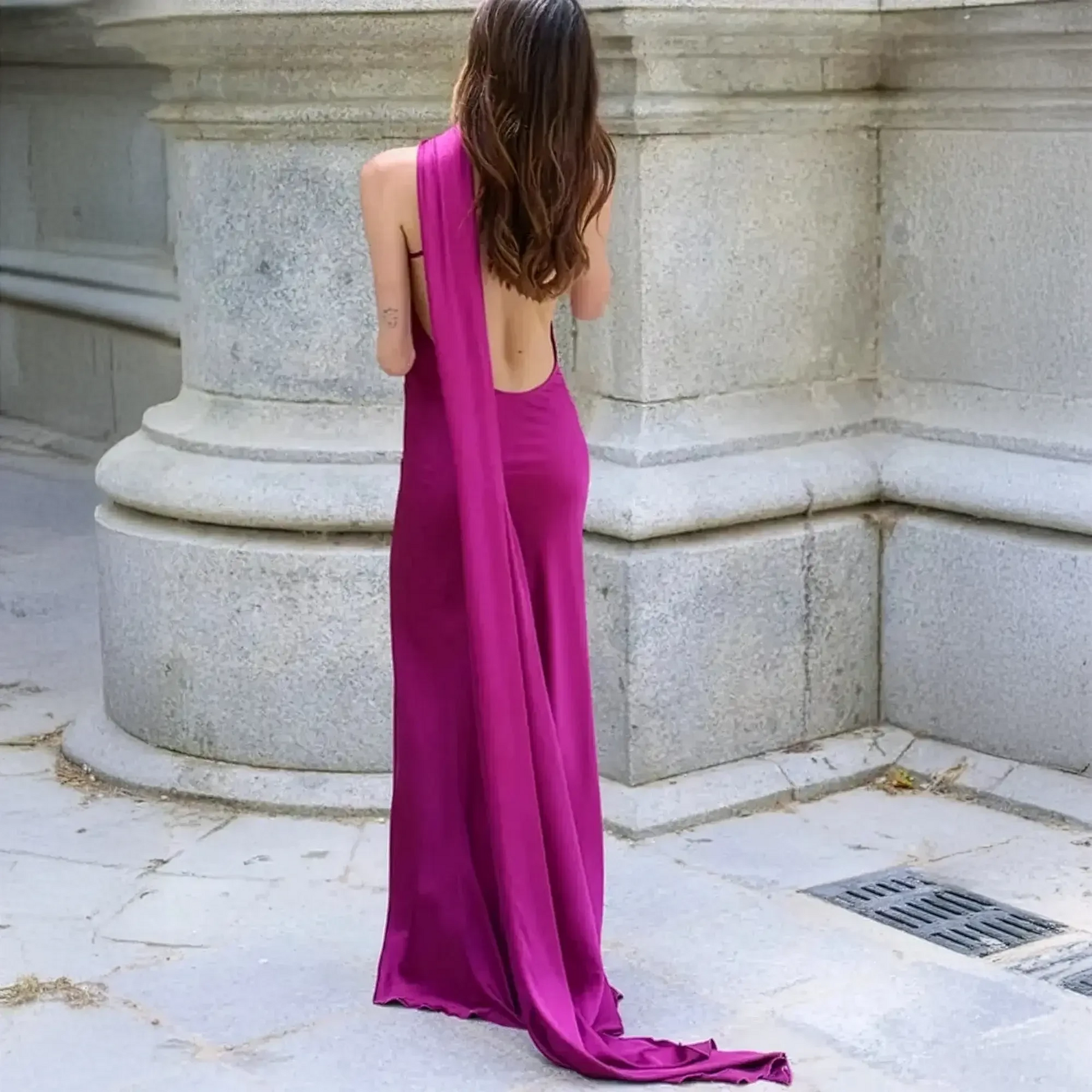 Robe Satinée Dos Nu Saylana