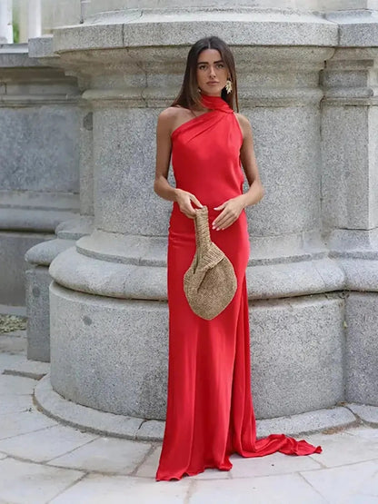 Robe Satinée Dos Nu-Saylana