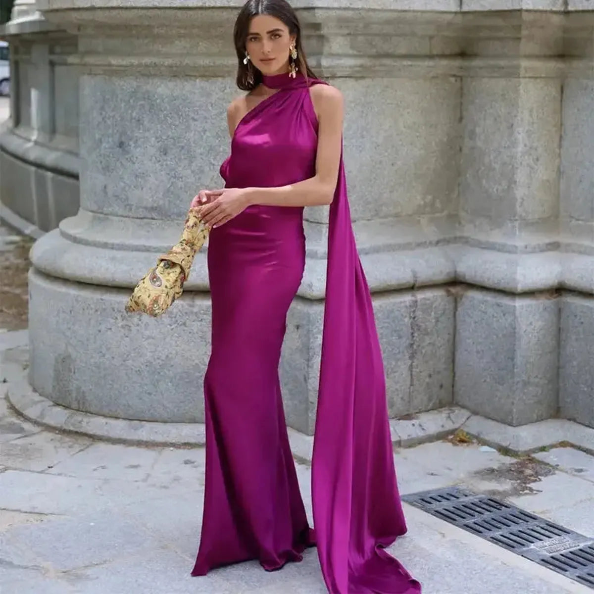 Robe Satinée Dos Nu-Saylana