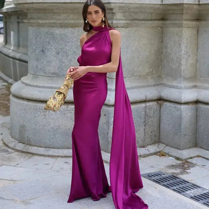 Robe Satinée Dos Nu-Saylana