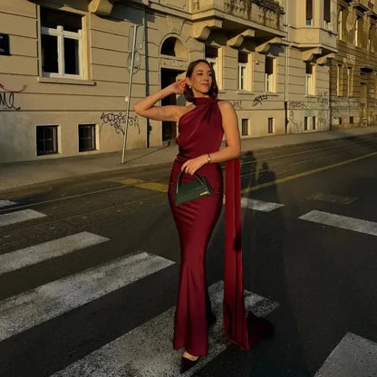 Robe Satinée Dos Nu-Saylana