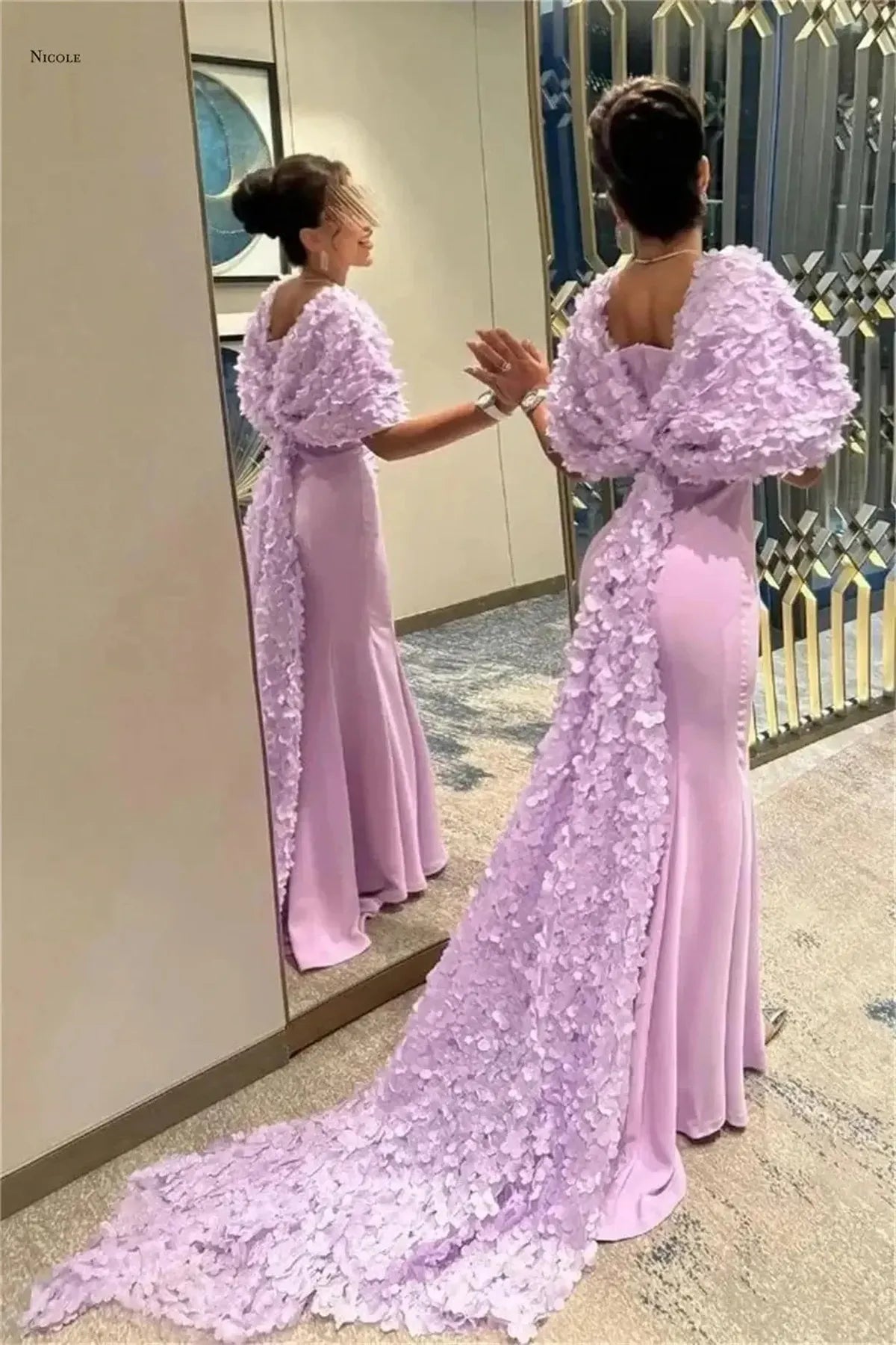 Robe Sirène Élégante avec Châle-Saylana