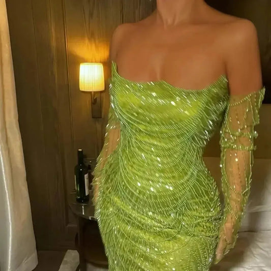 Robe Sirène Luxe Brillante Femme-Saylana