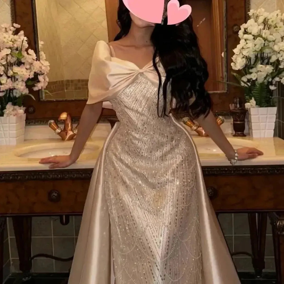 Robe Sirène Rouge Nœud Chic-Saylana