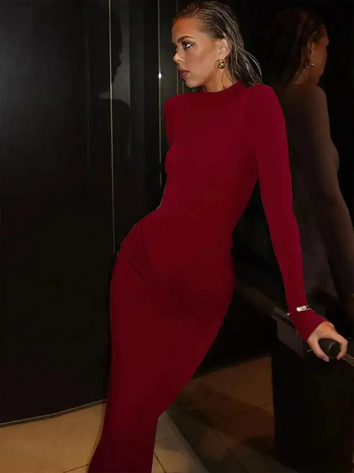 Robe Slim Plissée-Saylana