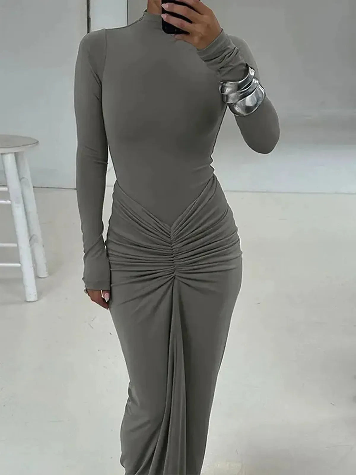 Robe Slim Plissée-Saylana
