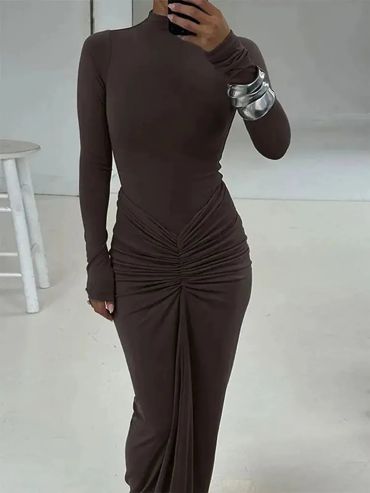 Robe Slim Plissée-Saylana