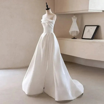 Robe Traînante Épaule Nue Élégante-Saylana