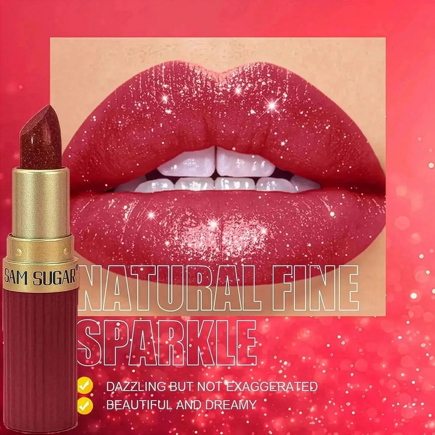 Rouge Velours Métallique Pailleté - Saylana