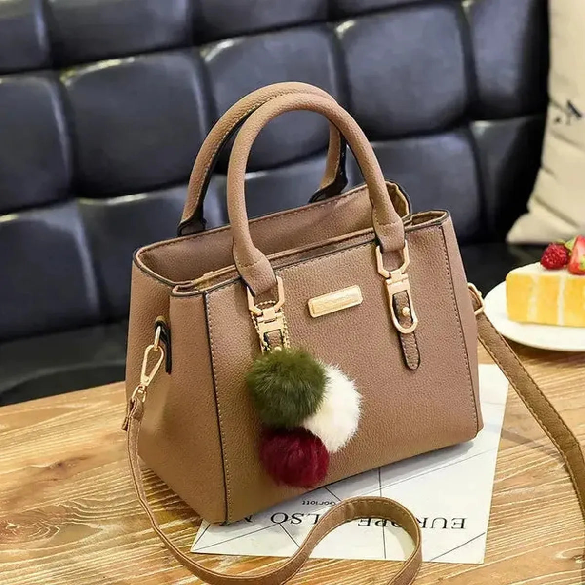 Sac à Main Femme avec Perles & Pompon-Saylana