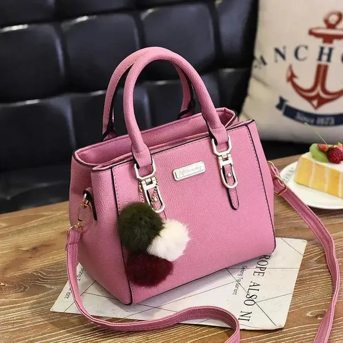 Sac à Main Femme avec Perles & Pompon-Saylana
