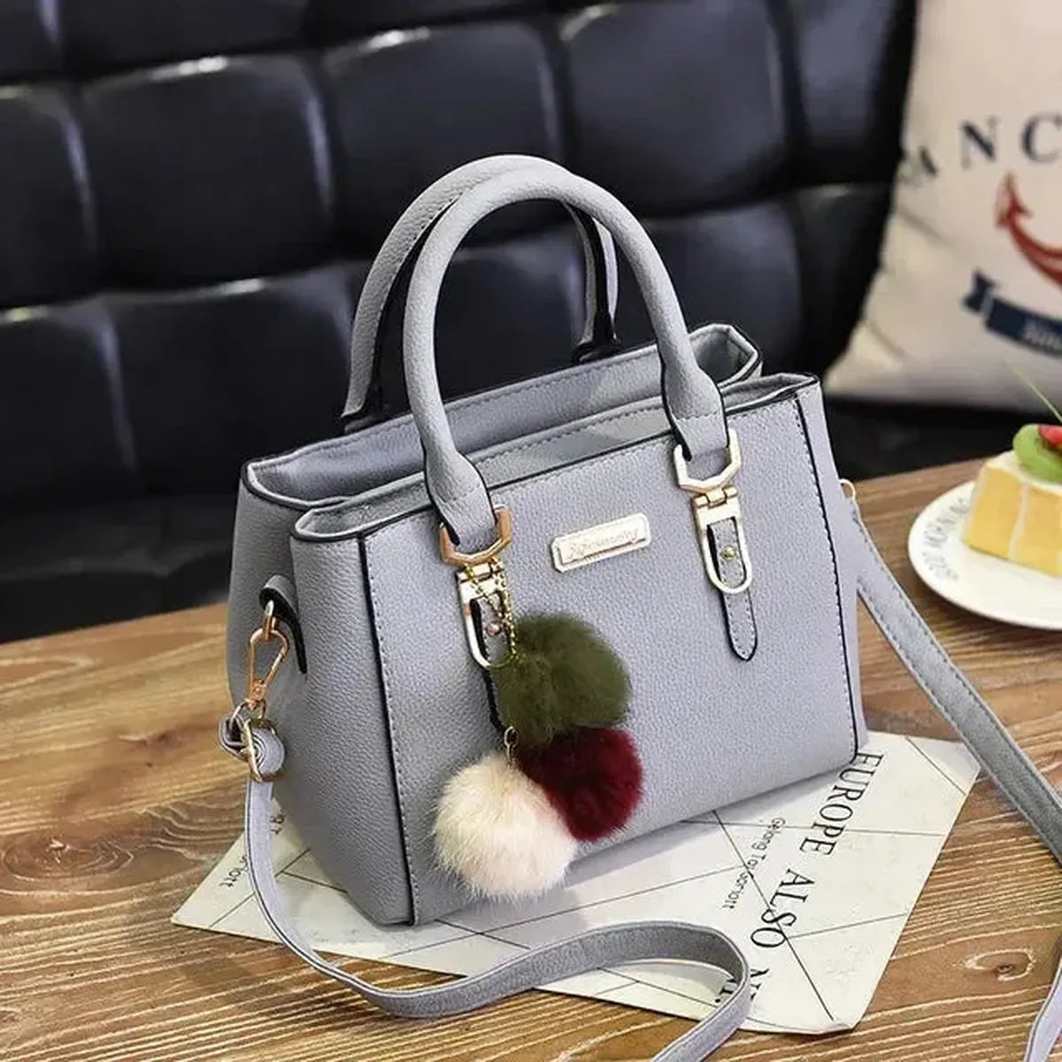 Sac à Main Femme avec Perles & Pompon-Saylana