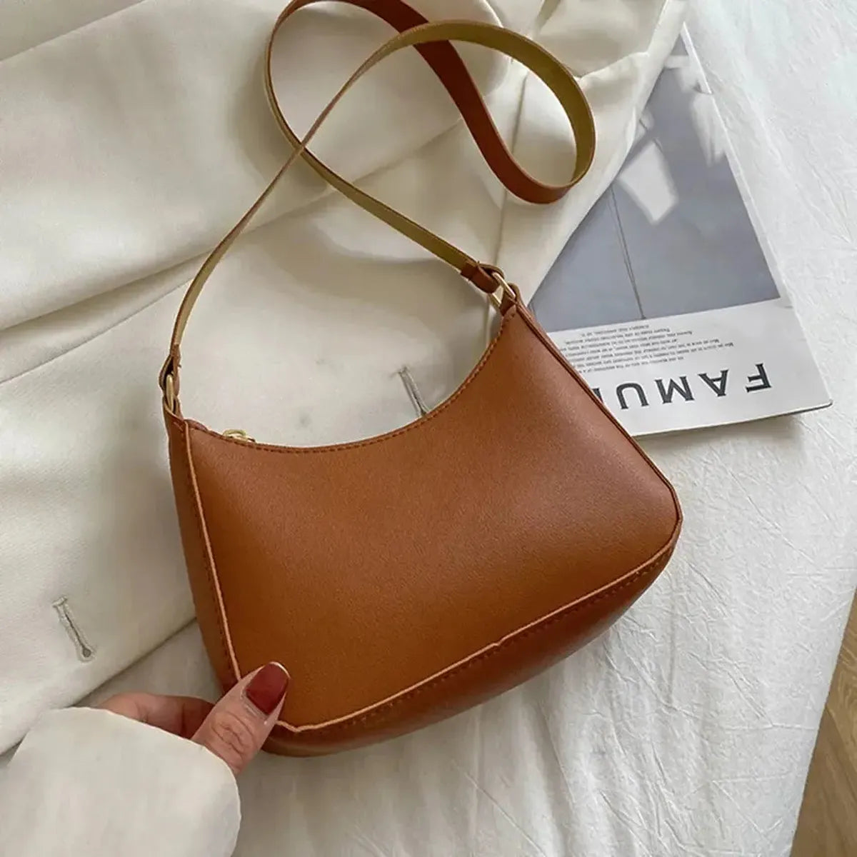 Sac Hobo Femme Simili Cuir Rétro-Saylana