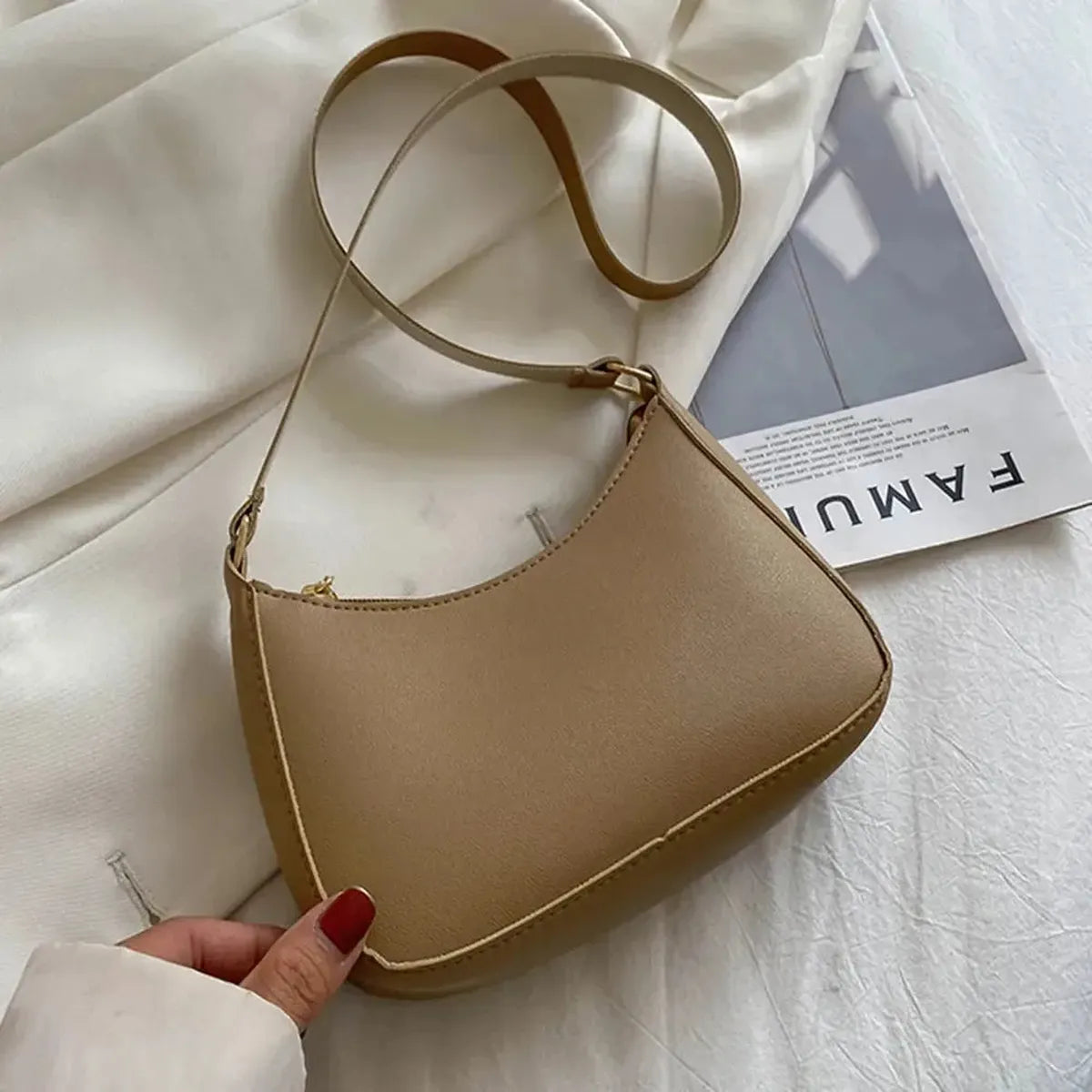 Sac Hobo Femme Simili Cuir Rétro-Saylana