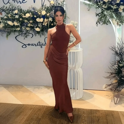 Satin Noir Fendu Chic - Saylana