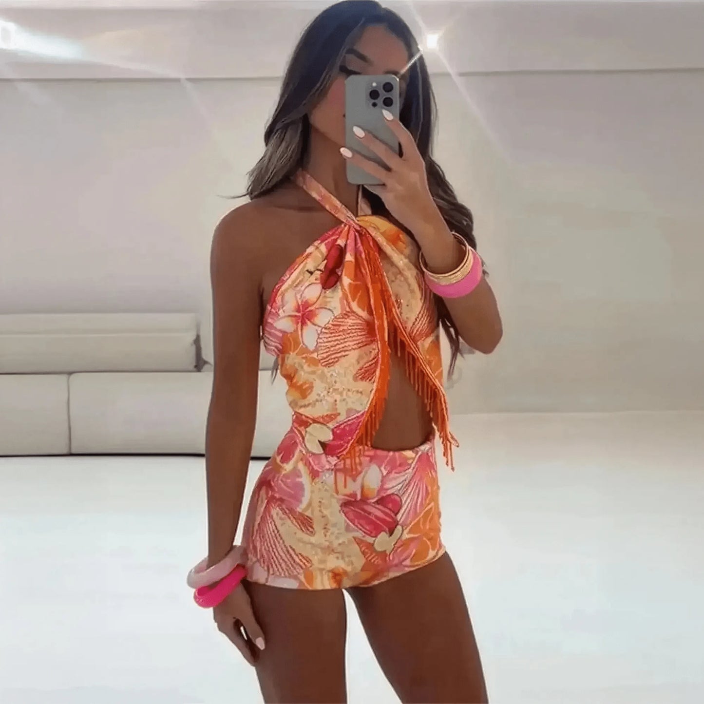 Ensemble Pailleté Haut + Mini Jupe - Saylana