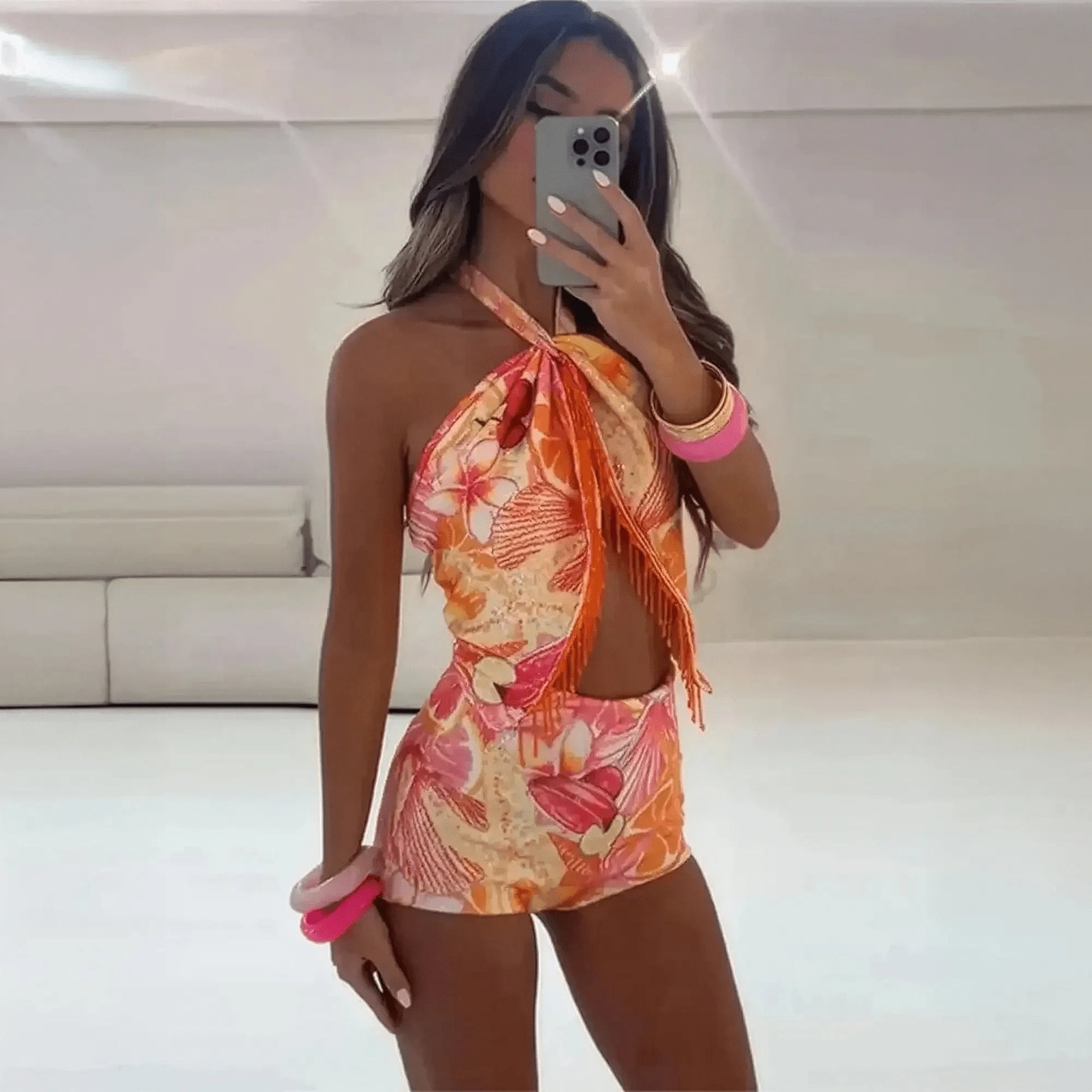 Ensemble Pailleté Haut + Mini Jupe - Saylana