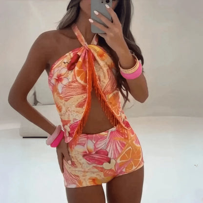 Ensemble Pailleté Haut + Mini Jupe - Saylana