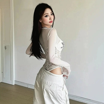 Body Manches Longues Transparent - Saylana