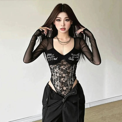 Body Manches Longues Transparent - Saylana