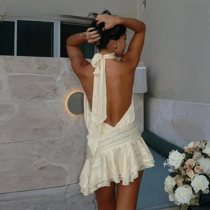 Mini Robe à Volants Dos Nu Chic - Saylana