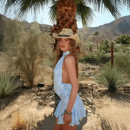 Mini Robe à Volants Dos Nu Chic - Saylana