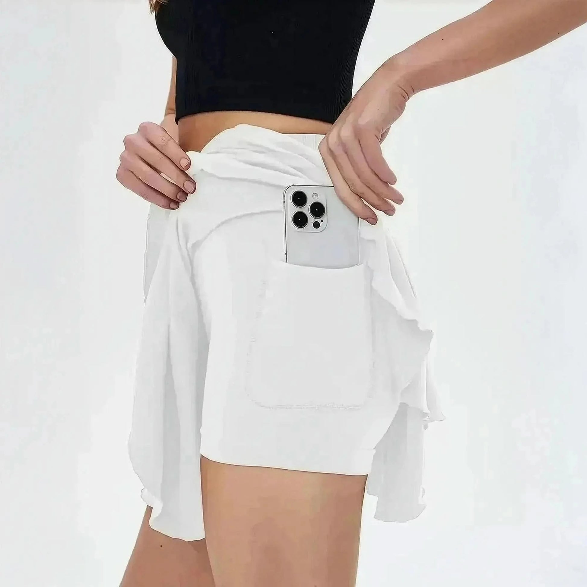 Jupe de Tennis Taille Haute avec Short Intégré - Saylana