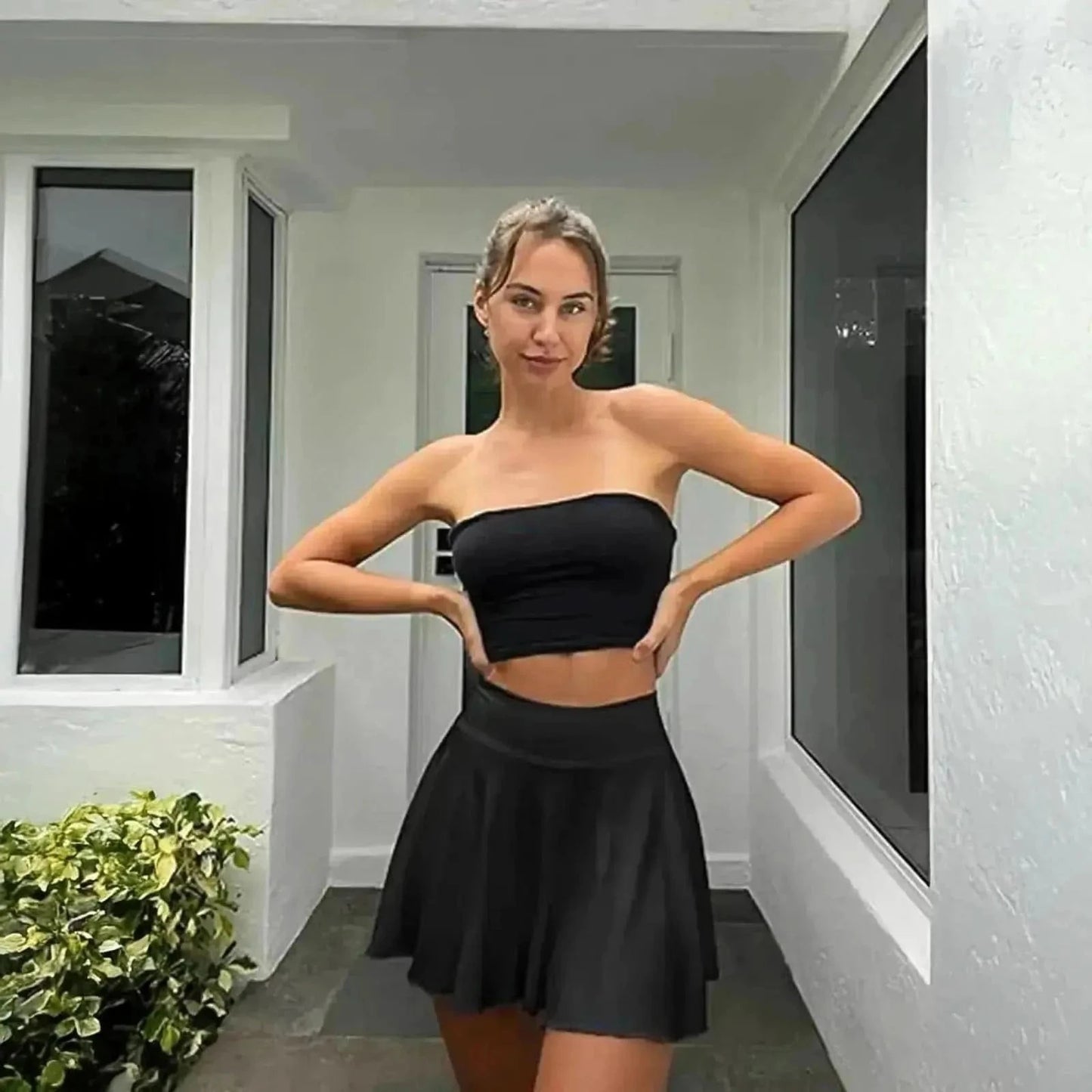 Jupe de Tennis Taille Haute avec Short Intégré - Saylana