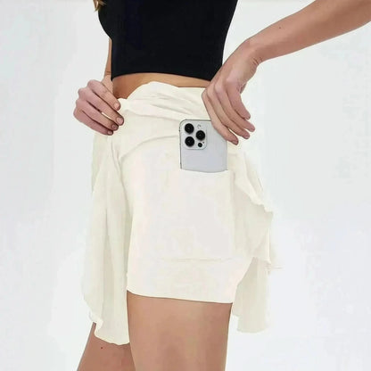 Jupe de Tennis Taille Haute avec Short Intégré - Saylana