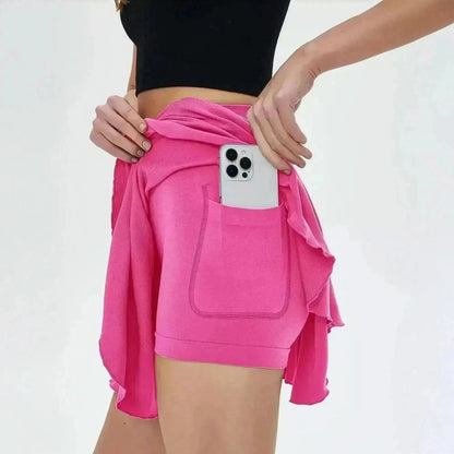 Jupe de Tennis Taille Haute avec Short Intégré - Saylana