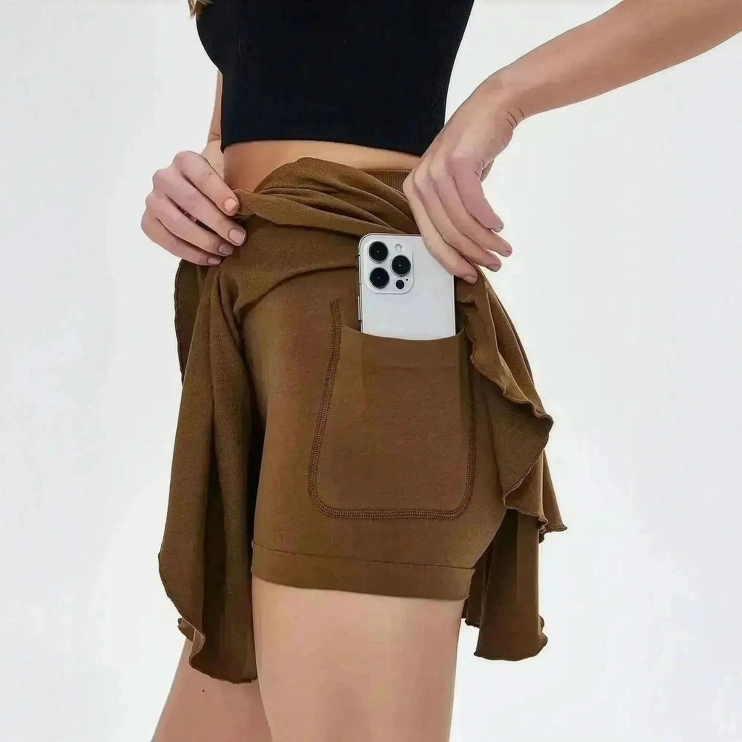 Jupe de Tennis Taille Haute avec Short Intégré - Saylana