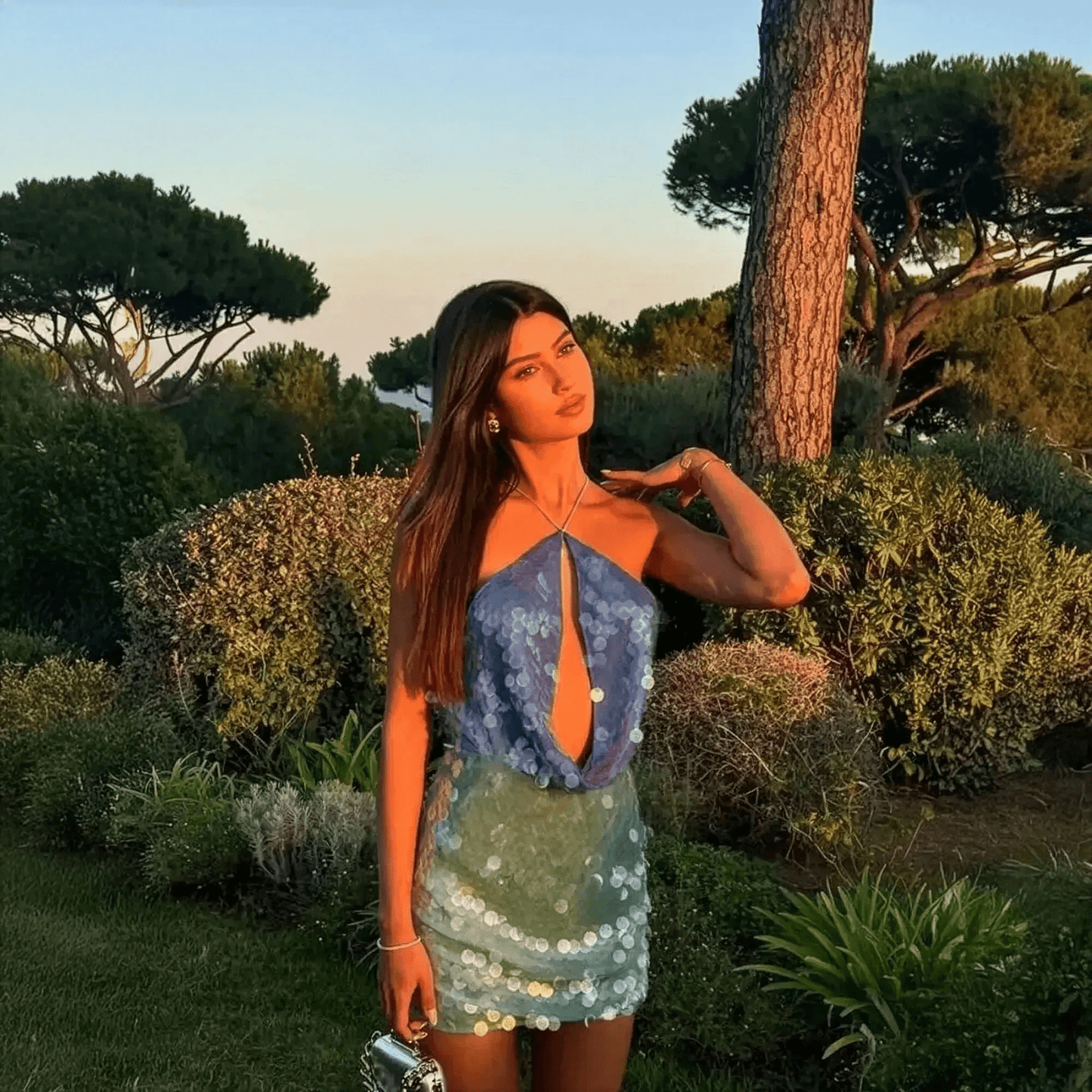 Mini Robe Dos Nu à Sequins - Saylana