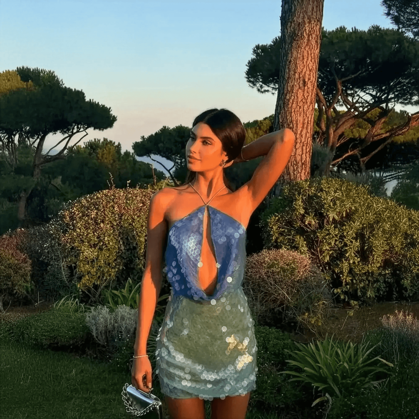 Mini Robe Dos Nu à Sequins - Saylana