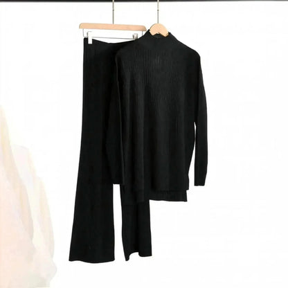 Ensemble Tricoté Femme : Col Roulé + Pantalon Droit - Saylana