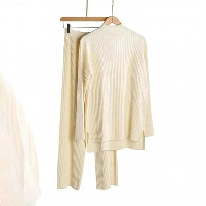 Ensemble Tricoté Femme : Col Roulé + Pantalon Droit - Saylana